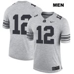 Men's NCAA Ohio State Buckeyes Matthew Baldwin #12 College Stitched No Name Authentic Nike Gray Football Jersey XI20I26BH